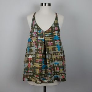 Martin + Osa Colorful Sleeveless Abstract Top Size XS